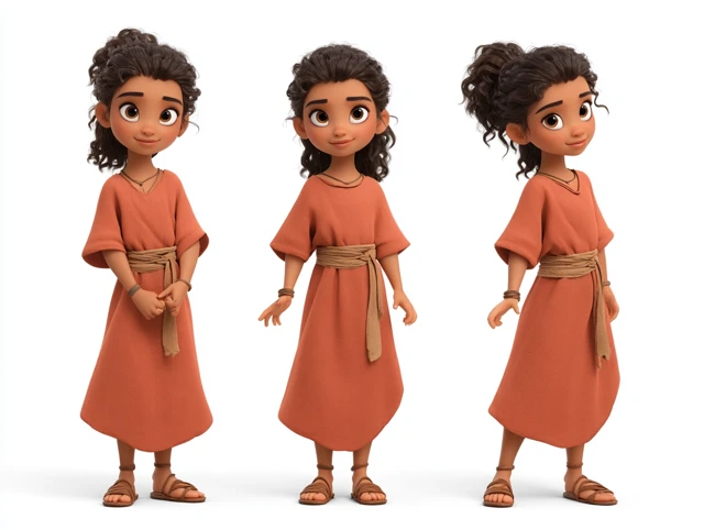 3D Pixar Biblical Girl Sofia Character Sheet