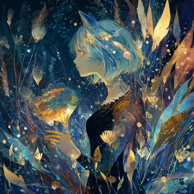 Mysterious Forest Girl Celestial Art
