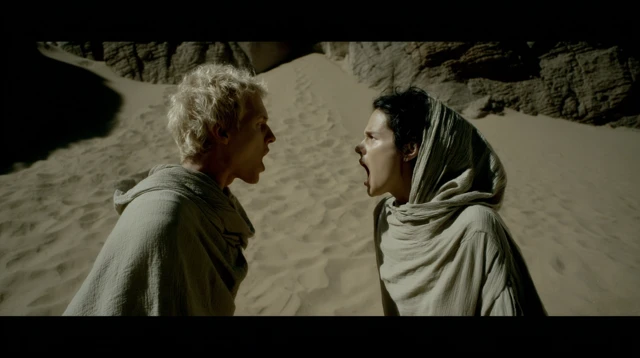 Dune Style Encounter Mysterious Desert Scene
