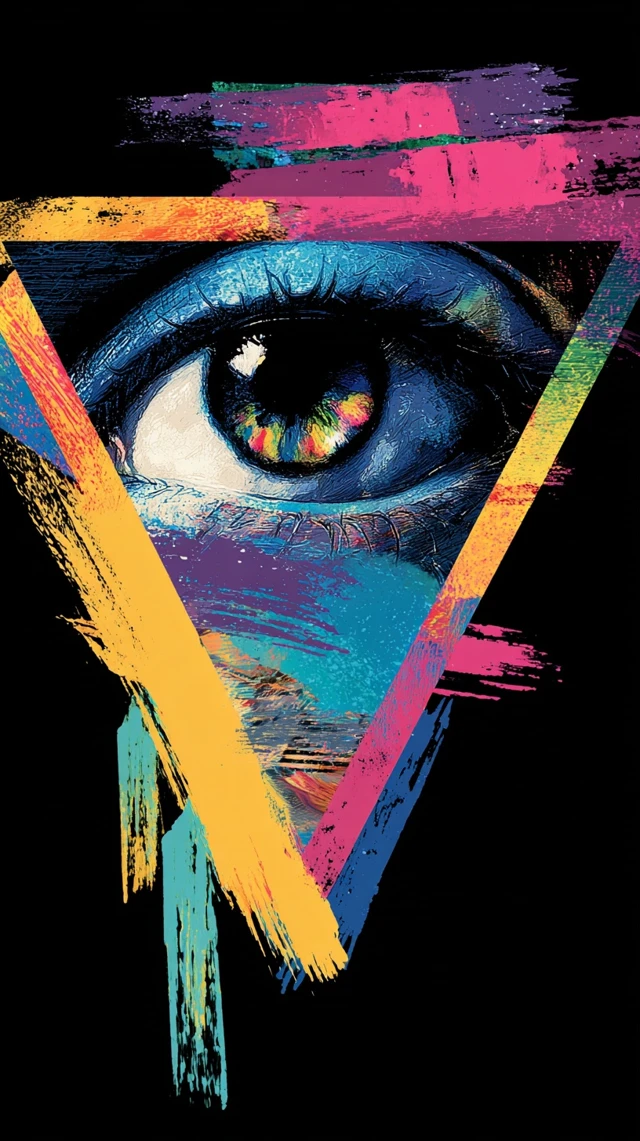 Neon Eye Pop Art Vaporwave Illustration