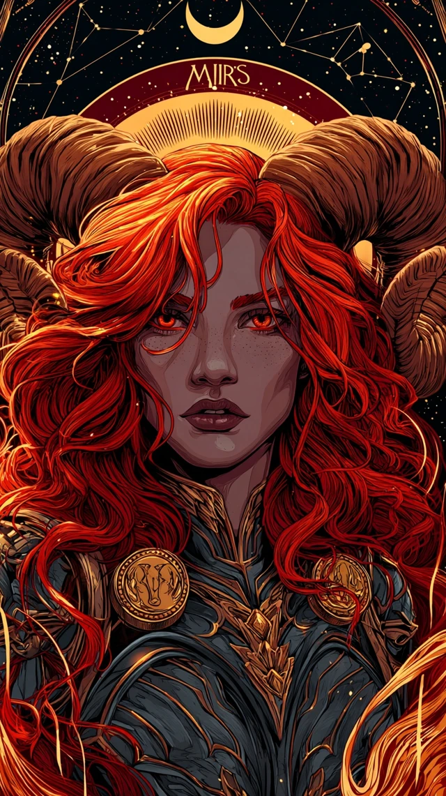 Aries Celestial Tarot Portrait of a Fierce Woman