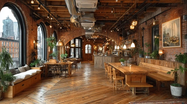 Rustic Loft Cafe Interior Design