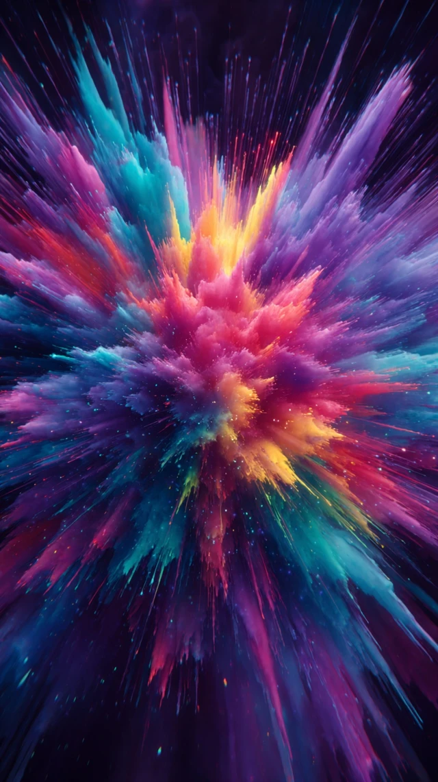 Neon Explosion Abstract Art Bright Colors Template
