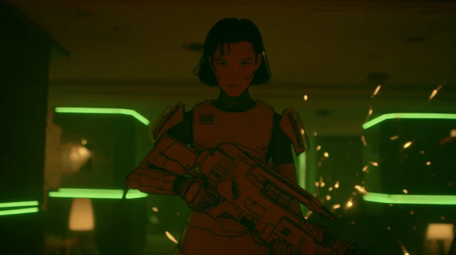 Sci-Fi Space Soldier in Abandoned Spaceship
