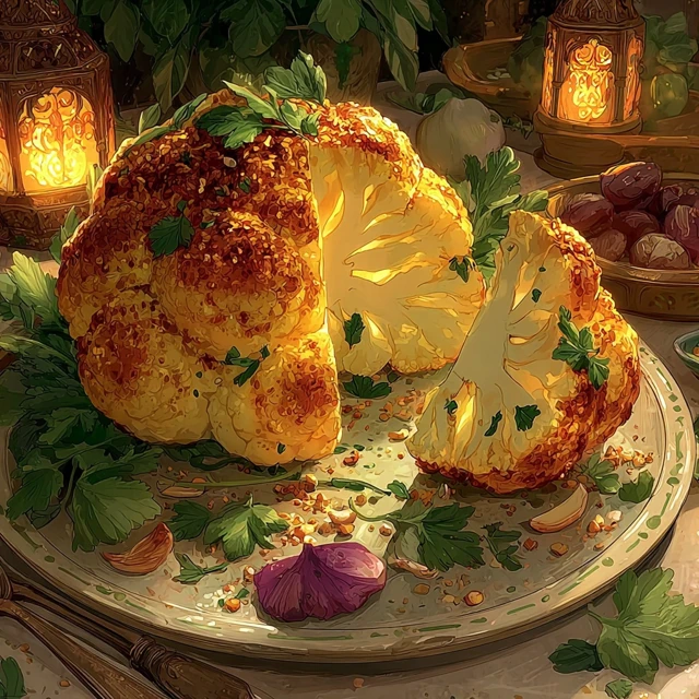 Roasted Cauliflower with Spiced Yogurt Crust Miyazaki