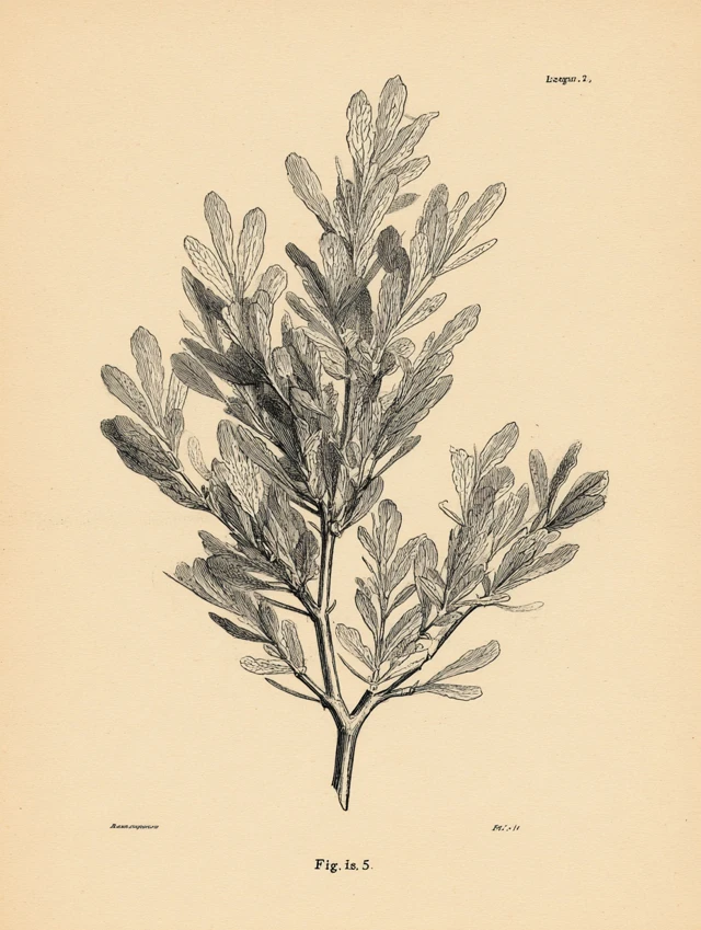 Botanical Juniper Branch Illustration Vintage Engraving
