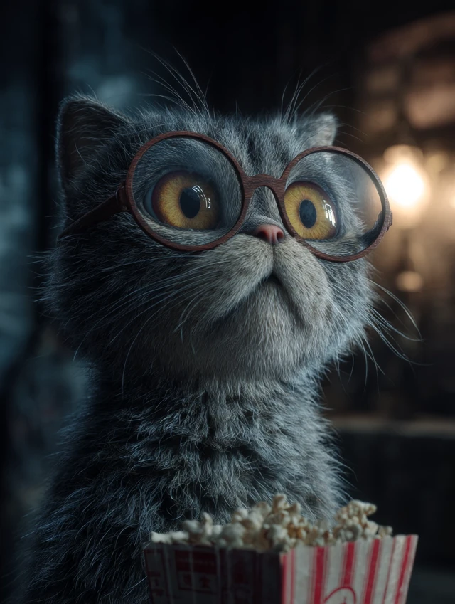 Cute Cat Photographer Cinematic Portrait