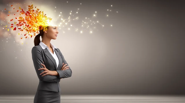 Woman with Flower Head Growth Inspiration Art