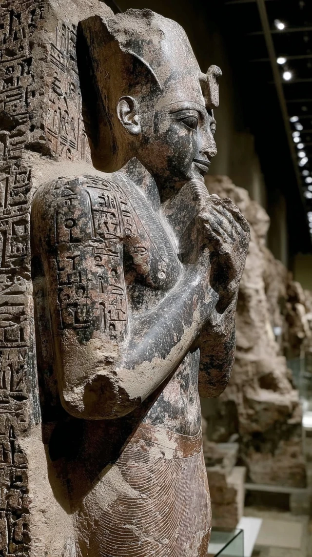 Black Pharaoh Statue Ancient Egyptian Art