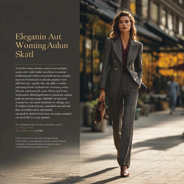 Elegant Autumn Walking Suit for Women Classic Style