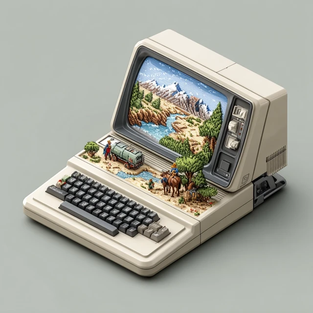 Pocket C64 Playing Oregon Trail Retro Gaming