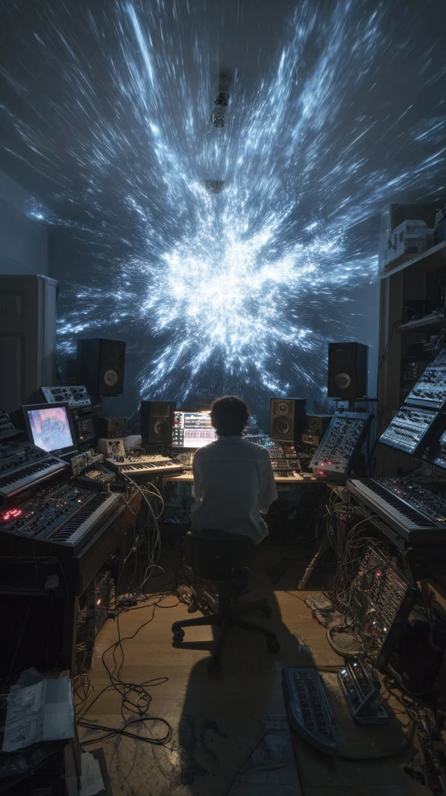 Music Studio with Exploding Star Light Show