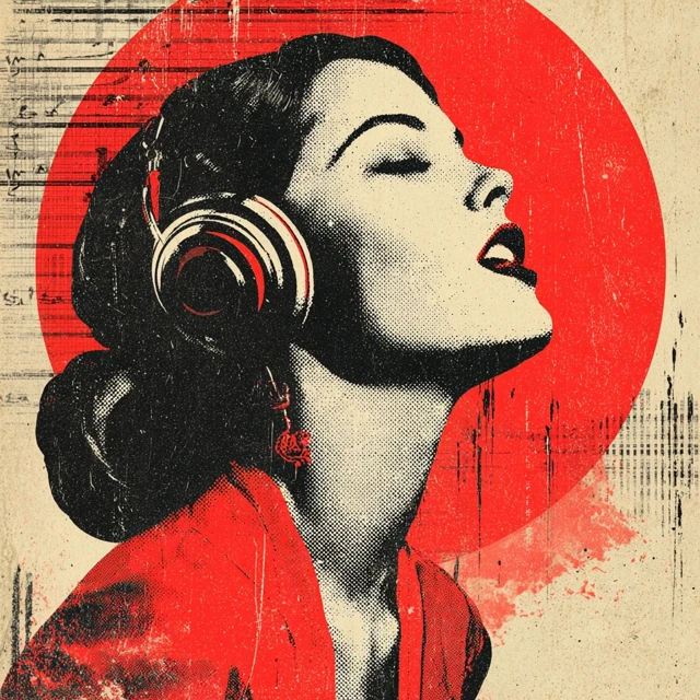 Vintage Music Graphic Feel The Music Retro Art