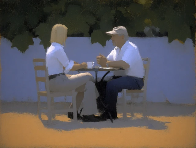 Cafe Conversation Sunlight and Laughter