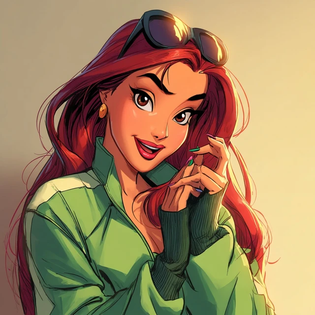 Fabulous Woman in Squid Game Tracksuit Illustration