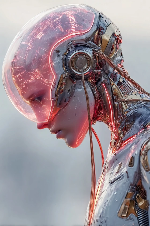 Cyberpunk Cyborg Face Ultra Realistic Detail