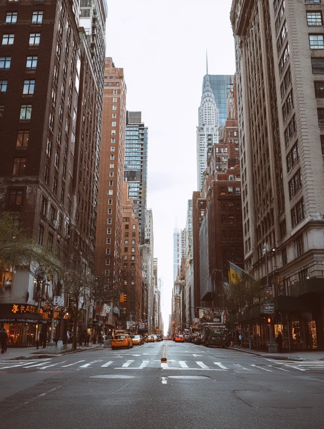 New York City Street Scene Tall Buildings