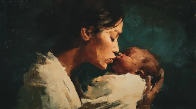 Mother and Child Painting A Tender Moment