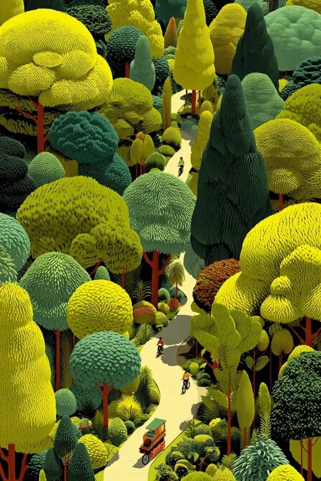 Surreal Forest Path Illustration