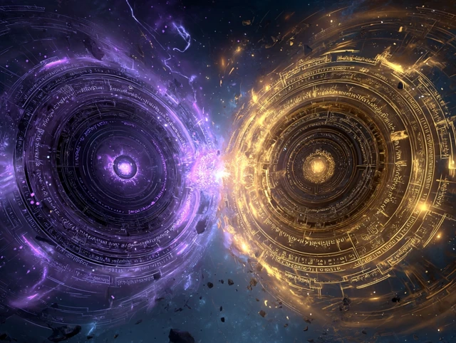 Cosmic Battlefield Portal Clash Mystical SciFi