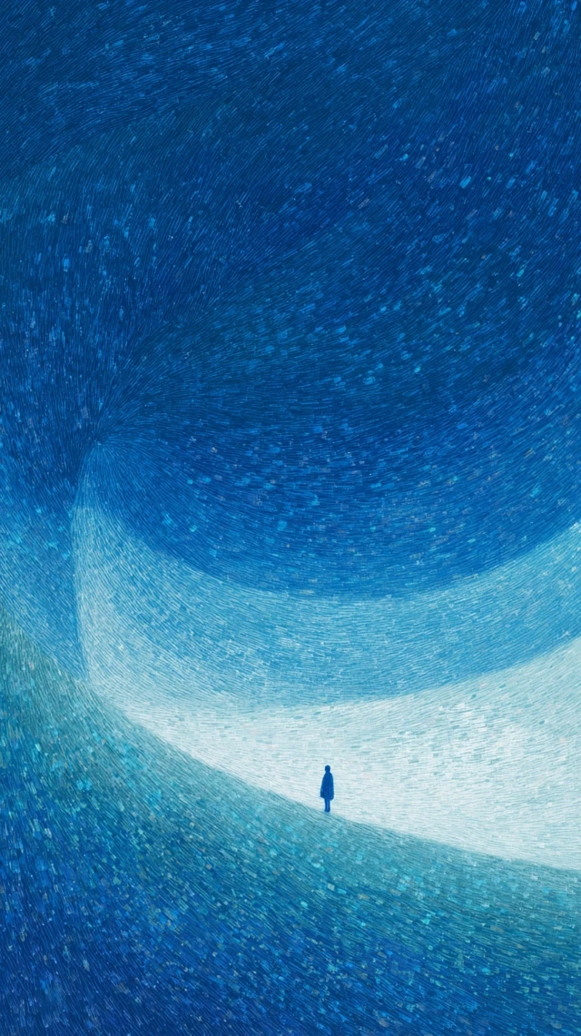 Dreamy Watercolor Painting Silhouette of Man