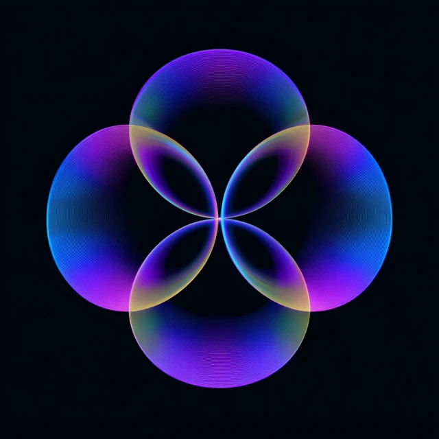 Glowing Neon Circles Abstract Design