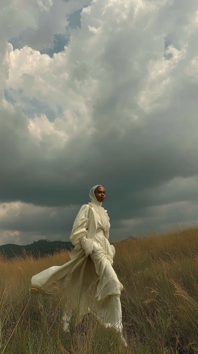Muslim Woman in Hijab and Abaya: Vogue Editorial