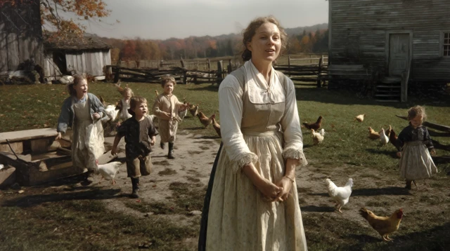 18th Century American Farm Scene Colonial Life