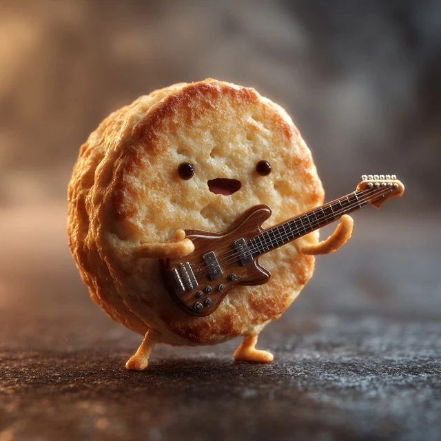 Rockstar Biscuit 3D Illustration