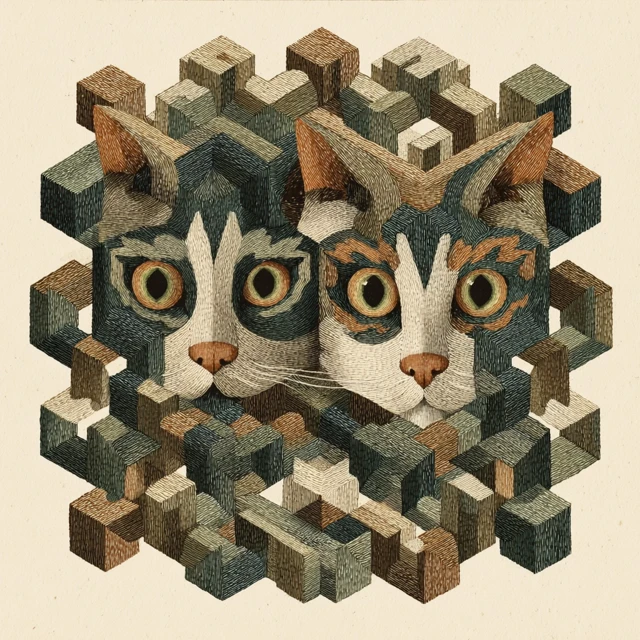 Escher Cat Illusion Art