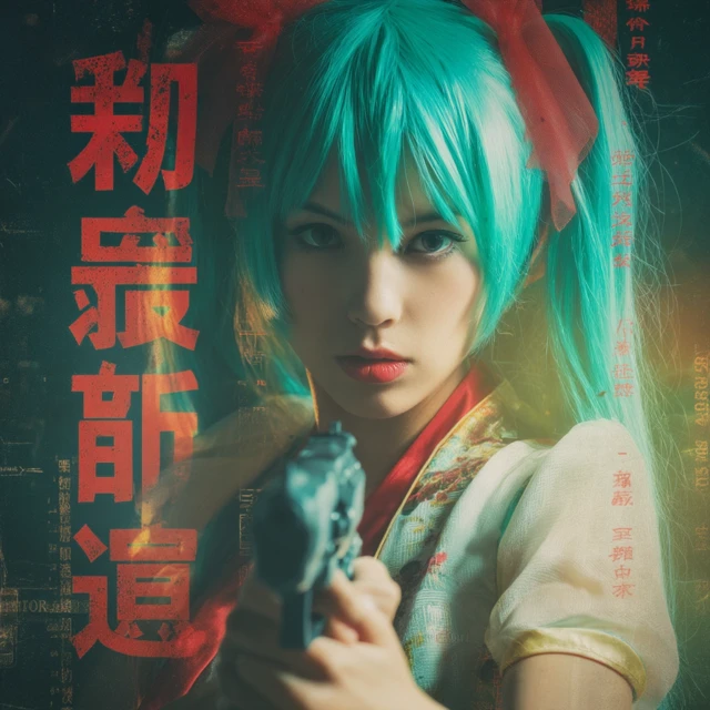 Hatsune Miku Hong Kong Action John Woo Style