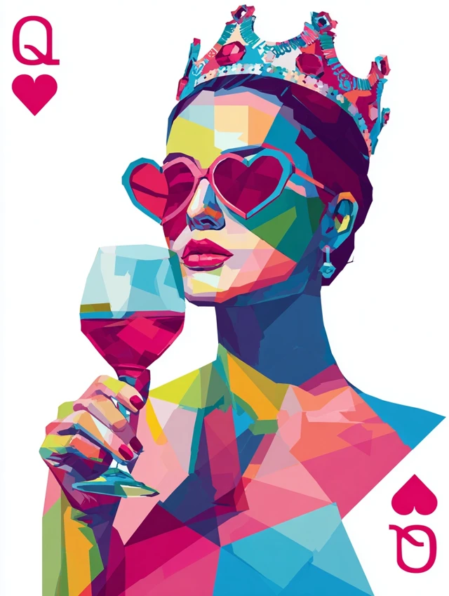 Queen of Hearts Playing Card Vector Illustration