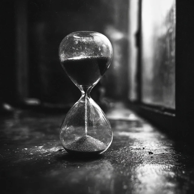 Black and White Hourglass Nostalgic Photo