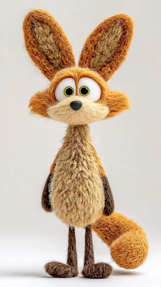 Cute Stuffed Fox Pixar Style