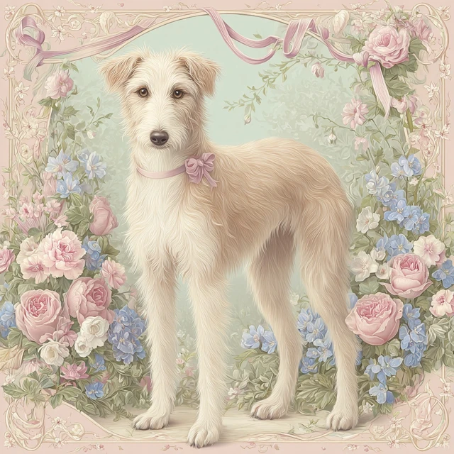 Irish Wolfhound Art Nouveau Portrait