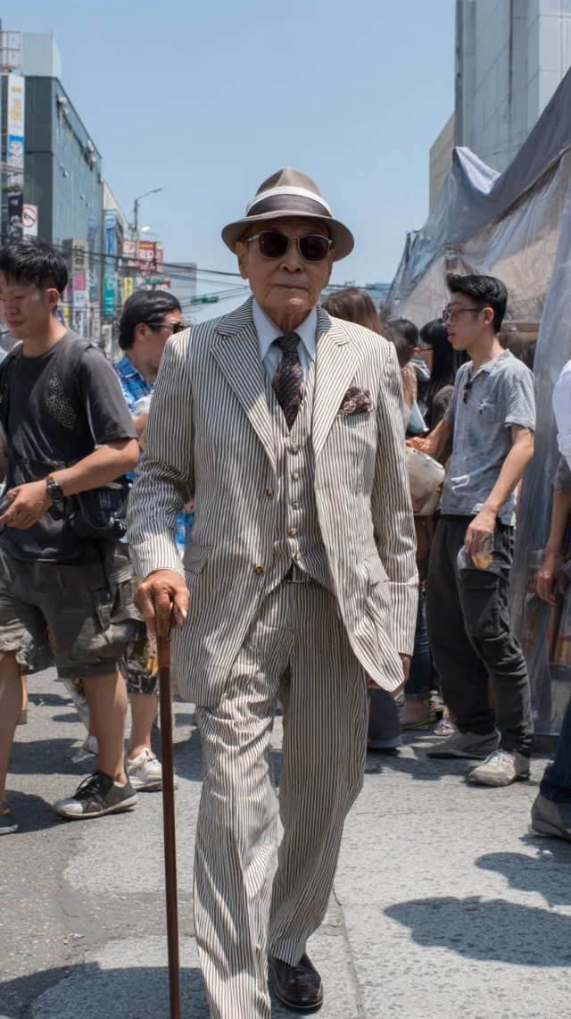 Elegant Elderly Korean Man at Dongmyo Flea Market