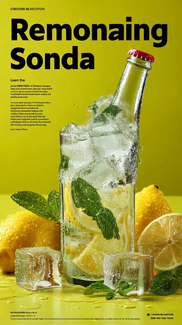 Lemon Soda Refreshing Poster Design