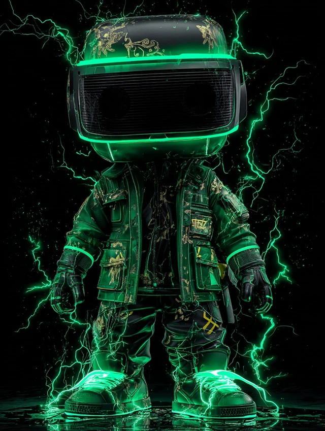 Neon Cyberpunk Samurai Funko Action Figure