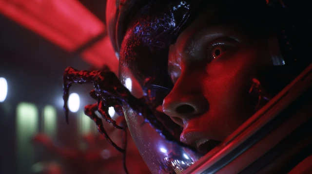 Alien Horror Astronaut Helmet Closeup