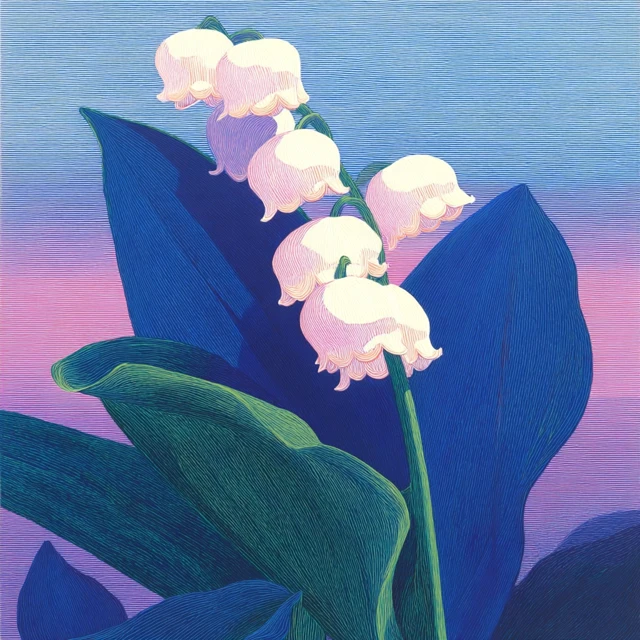 Lily of the Valley Painting in Pastel Tones