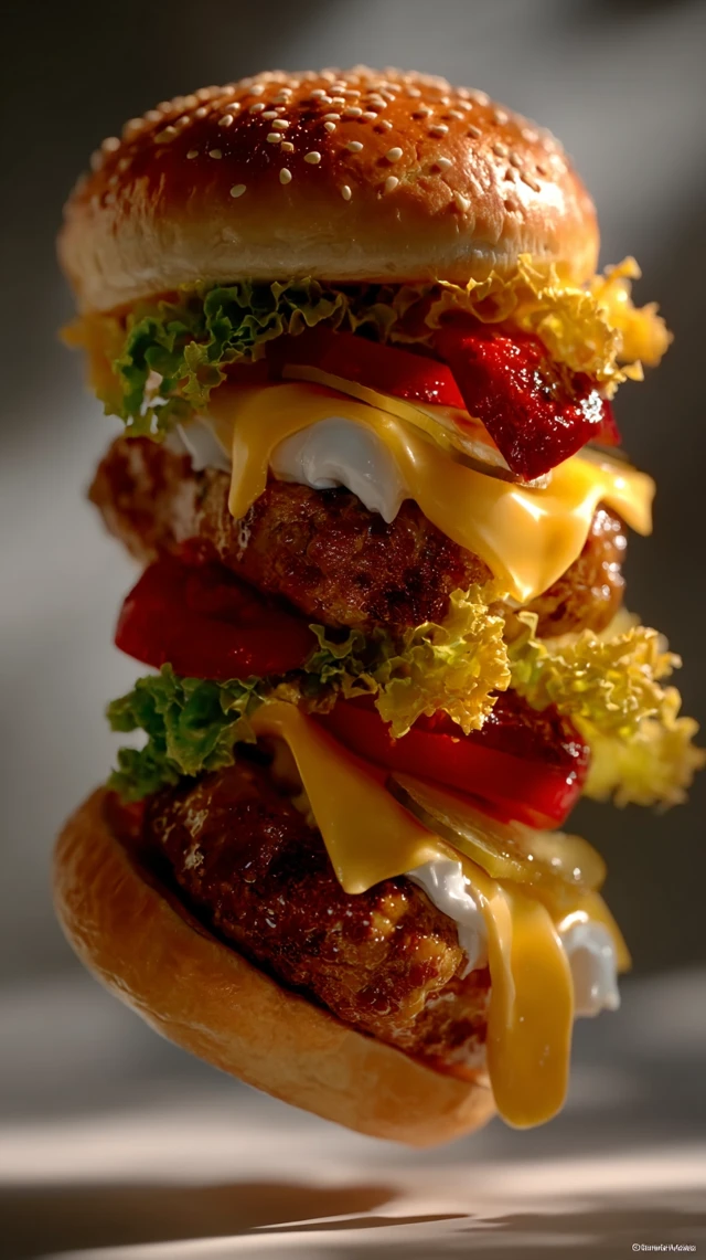 Juicy Burger with Dynamic Perspective
