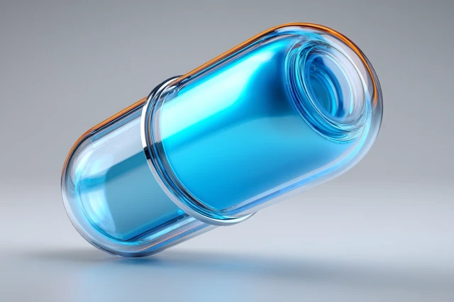Blue Pharmaceutical Pill Hyper Detailed Transparency