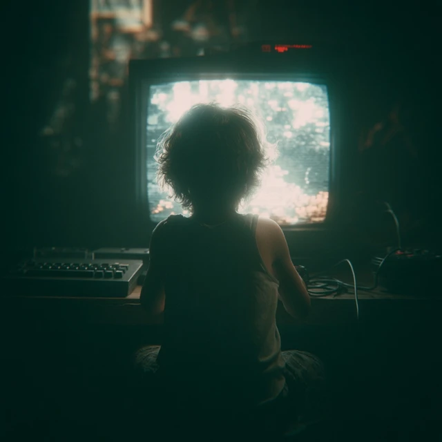 Retro Gamer Immersed in a Video Game
