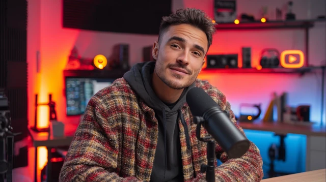 YouTube Content Creator in Modern Studio