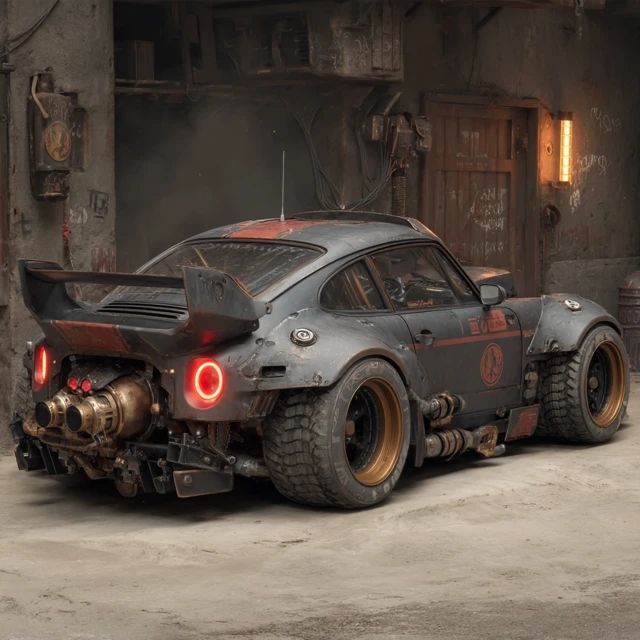 Cyberpunk Jet Engine Supercar