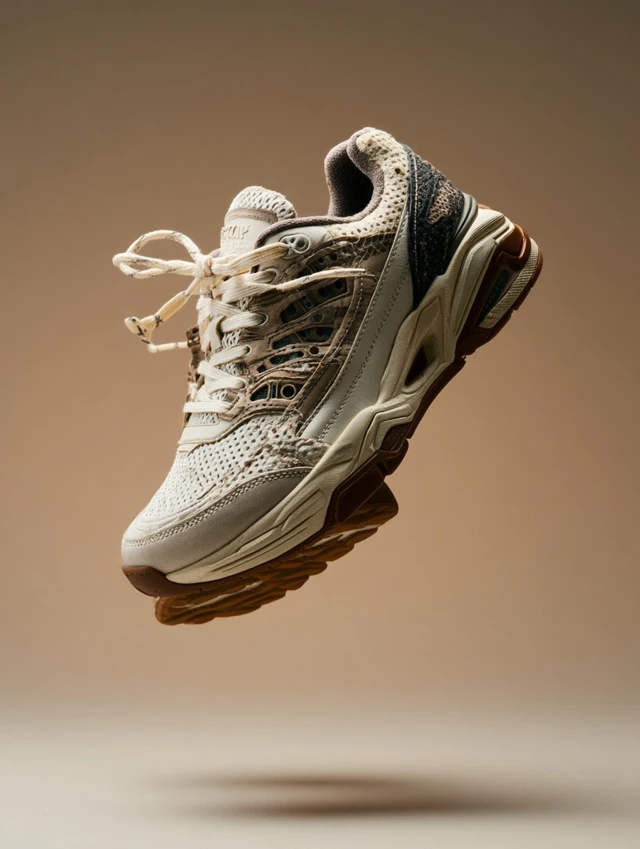 Floating Sneaker Photography in Guy Bourdin Style