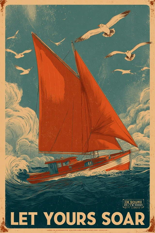 Dreams Soar Vintage Poster Art