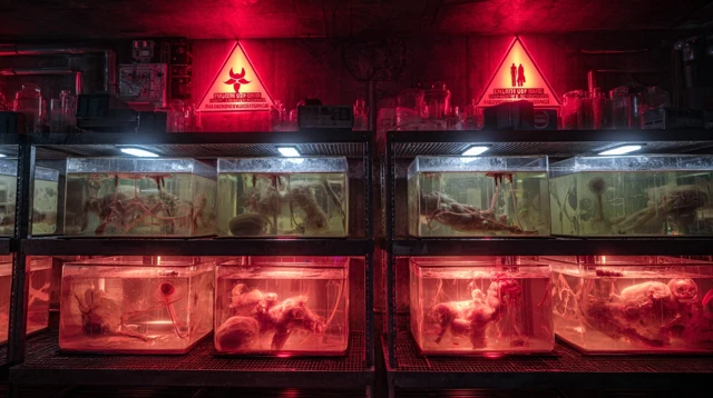 Horror Lab: Terrifying Creatures in Liquid Containment