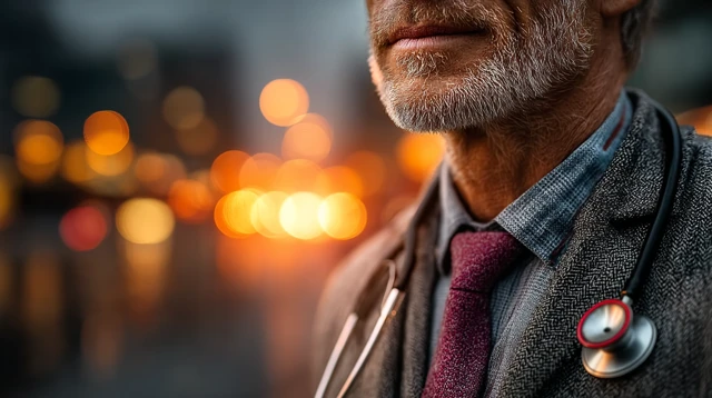 Doctor at Sunrise: Moment of Reflection