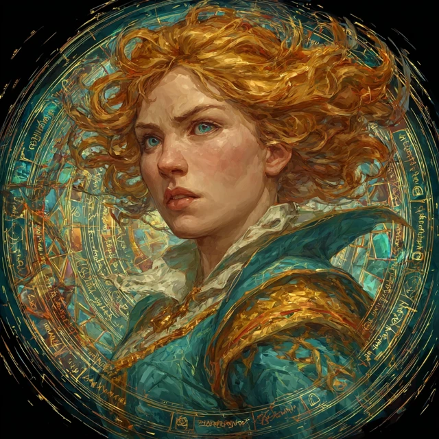 Powerful Female Mage Casting a Spell